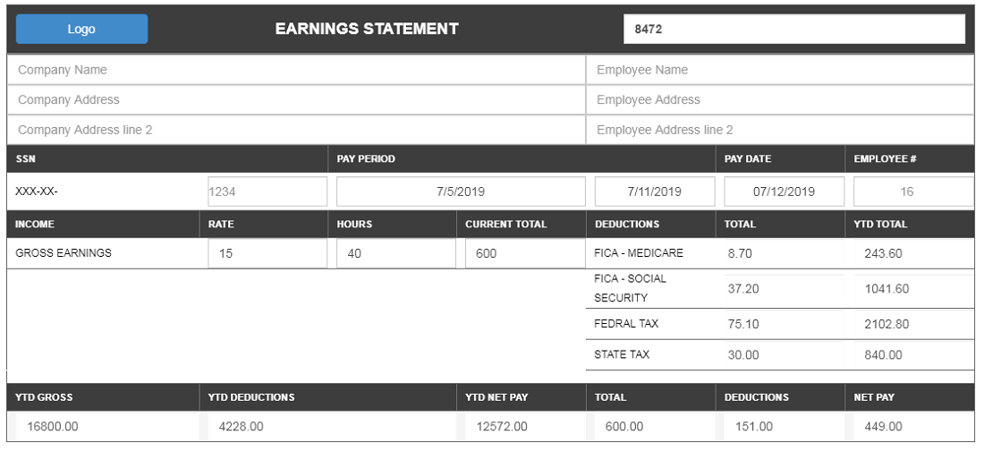 New York paystub Templates